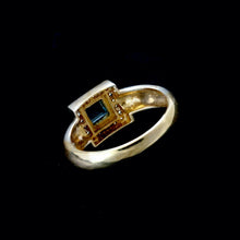 Load image into Gallery viewer, 9ct Yellow Gold 0.20ct Diamond &amp; Blue Topaz Ring (Size O1/2)
