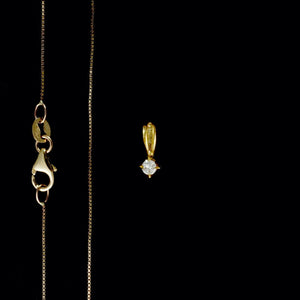 9ct Yellow Gold Tiny Solitaire Diamond Pendant (0.05ct) - Optional Chain