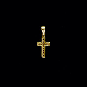 9ct Yellow Gold Little Diamond Cross Pendant (0.07ct) - Optional Chain