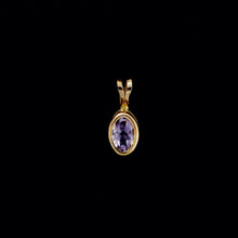 Load image into Gallery viewer, 9ct Yellow Gold Oval Amethyst Pendant (6mm x 4mm) - Optional Chain
