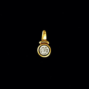 9ct Yellow Gold Solitaire Diamond Pendant (0.01ct)