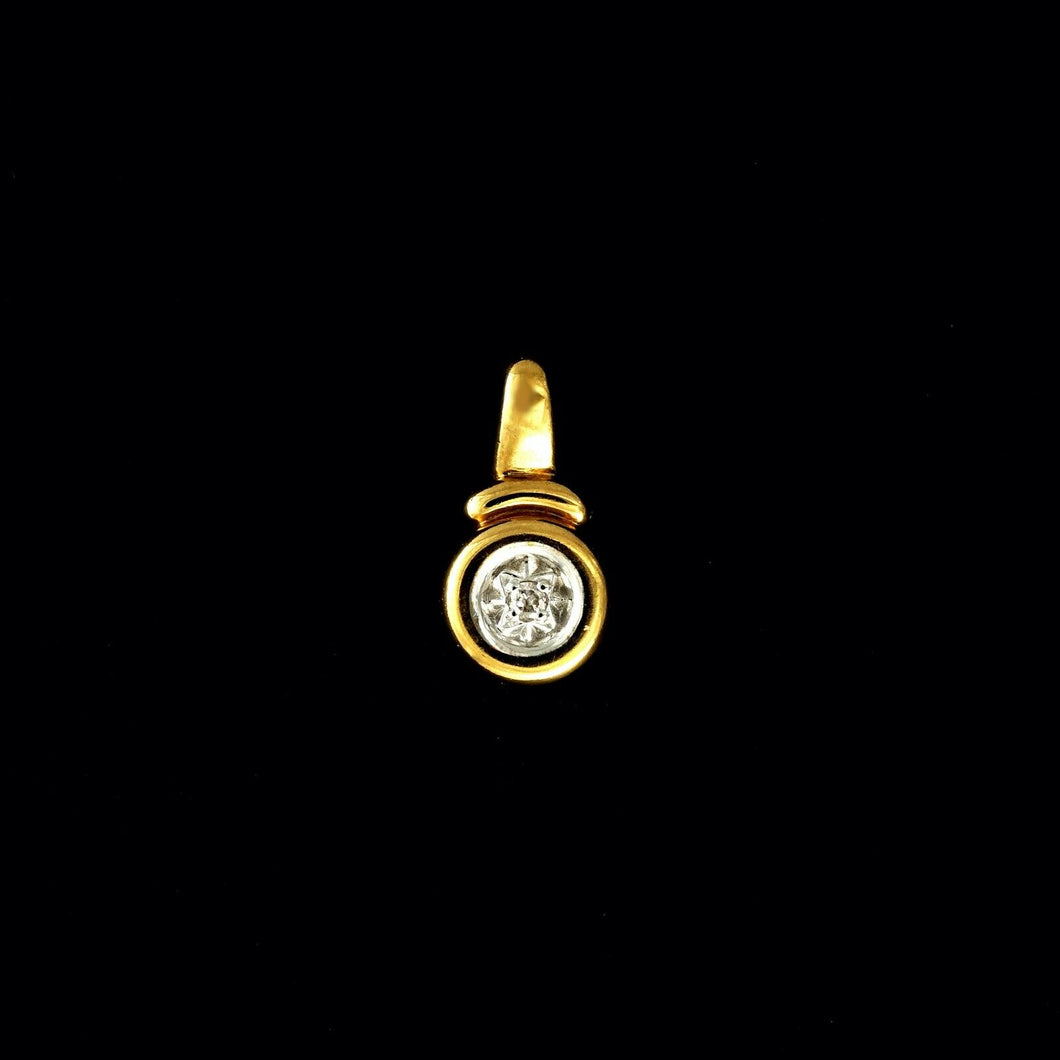 9ct Yellow Gold Solitaire Diamond Pendant (0.01ct)
