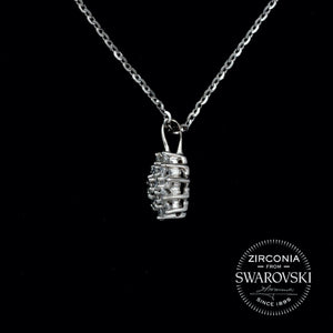 Sterling Silver & Swarovski Zirconia Round Cluster Pendant Necklace