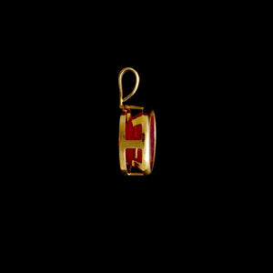 9ct Yellow Gold Oval Treated Ruby Pendant (8x6mm) - Optional Chain