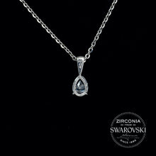 Load image into Gallery viewer, Sterling Silver &amp; Swarovski Zirconia Pear Cut Solitaire Pendant Necklace

