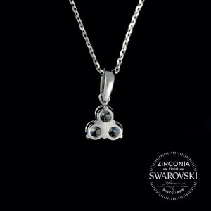 Sterling Silver & Swarovski Zirconia Trilogy Pendant Necklace