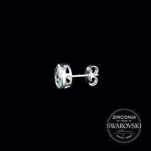 Silver & Swarovski Zirconia Pear Cut Solitaire Stud Earrings: Gents or Pair