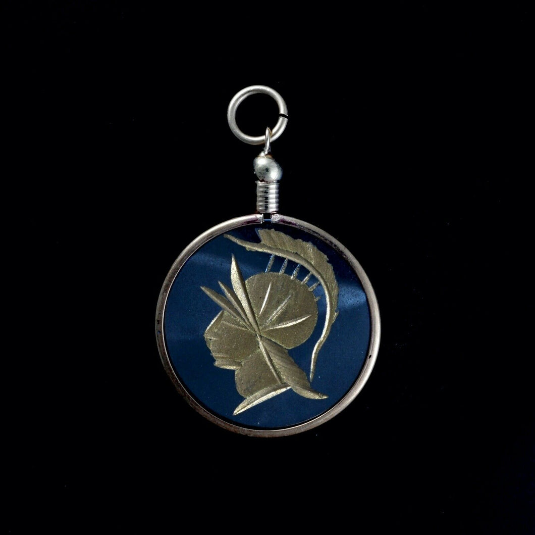 9ct Yellow Gold Vintage Hematite Intaglio Pendant