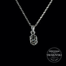 Load image into Gallery viewer, Sterling Silver &amp; Swarovski Zirconia Oval Shaped Cluster Pendant Necklace
