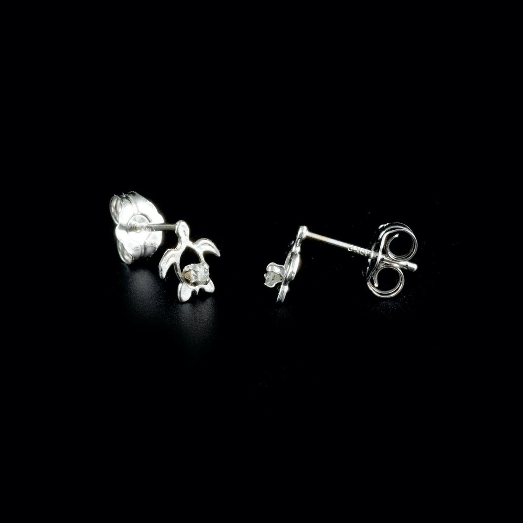 9ct White Gold Turtle Diamond Stud Earrings (0.07ct)