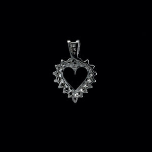 9ct White Gold Diamond Heart Pendant (0.15ct)