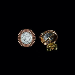 9ct Rose Gold Classic Vintage Diamond Cluster Stud Earrings (0.58ct)
