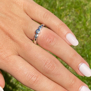 9ct White Gold 0.10ct Trilogy Diamond Ring (Size Q)