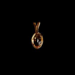 9ct Yellow Gold Oval Citrine Pendant (6x4mm) - Optional Chain