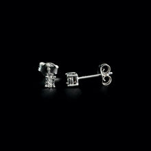 Load image into Gallery viewer, 9ct White Gold Oval-Shaped Solitaire Diamond Earrings (0.03ct) - Gents or Pair
