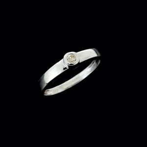 9ct White Gold 0.05ct Diamond Ring (Size N1/2)