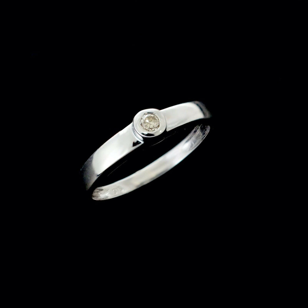 9ct White Gold 0.05ct Diamond Ring (Size N1/2)