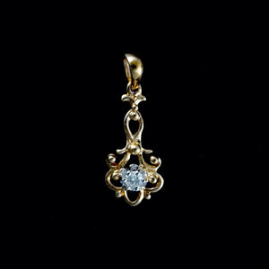 9ct Yellow Gold Antique Style Diamond Pendant (0.14ct)