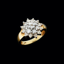 Load image into Gallery viewer, 9ct Yellow Gold 1.00ct Cluster Diamond Ring (Size N)
