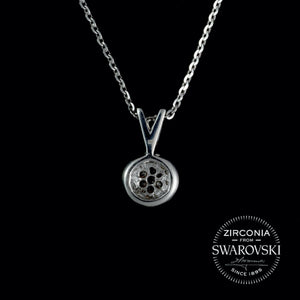 Sterling Silver & Swarovski Zirconia Vintage Cluster Pendant Necklace