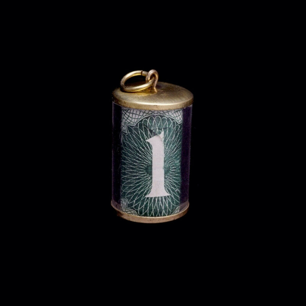 9ct Yellow Gold Vintage £1 / 1 Pound Note Pendant