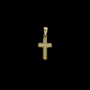 9ct Yellow Gold Little Diamond Cross Pendant (0.07ct) - Optional Chain