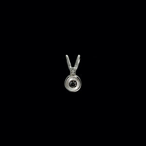 9ct White Gold Rubover Set Solitaire Diamond Pendant (0.10ct) - Optional Chain