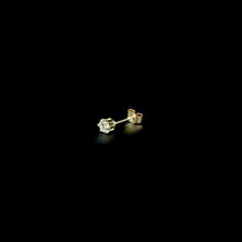 Load image into Gallery viewer, 9ct Yellow Gold 3mm Solitaire CZ Stud Earrings - Single Gents or Pair
