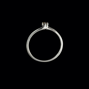 9ct White Gold 0.04ct Solitaire Diamond Twist Ring (Size N)