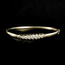 Load image into Gallery viewer, 9ct Yellow Gold Channel Set Diamond Bangle (0.33ct)

