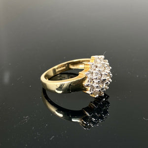 9ct Yellow Gold 1.00ct Cluster Diamond Ring (Size N)