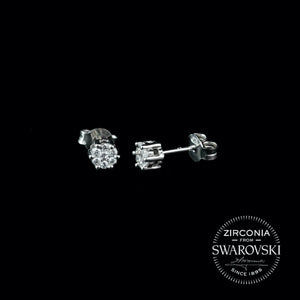 Sterling Silver & Swarovski Zirconia Cluster Stud Earrings