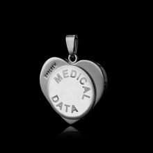 Load image into Gallery viewer, Infomedic Stainless Steel Medical Pendant - Heart (Inc. Chain, Paper &amp; Box)
