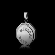 Load image into Gallery viewer, Infomedic Stainless Steel Medical Pendant - Octagon (Inc. Chain, Paper &amp; Box)
