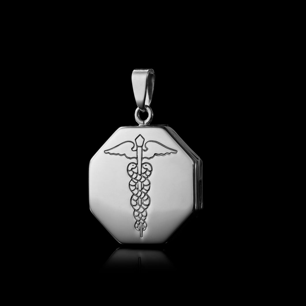 Infomedic Stainless Steel Medical Pendant - Octagon (Inc. Chain, Paper & Box)