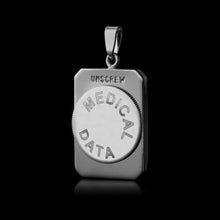 Load image into Gallery viewer, Infomedic Stainless Steel Medical Pendant - Rectangle (Inc. Chain, Paper &amp; Box)
