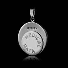 Load image into Gallery viewer, Infomedic Stainless Steel Medical Pendant - Round (Inc. Chain, Paper &amp; Box)
