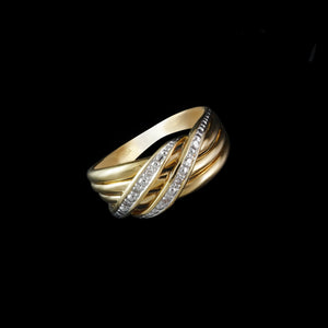 9ct Yellow Gold 0.06ct Diamond Ring (Size J)