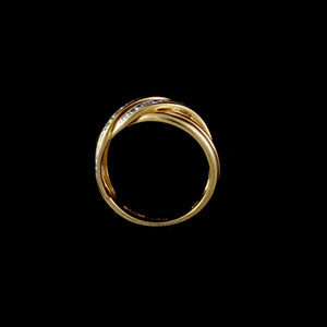 9ct Yellow Gold 0.06ct Diamond Ring (Size J)