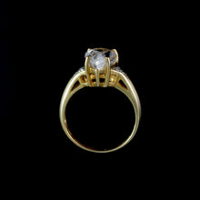 Load image into Gallery viewer, 9ct Yellow Gold 0.03ct Diamond &amp; Pale Amethyst Ring (Size N)
