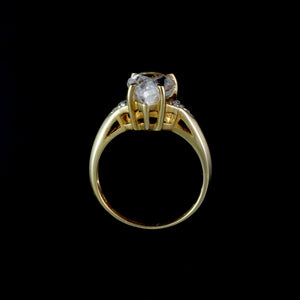9ct Yellow Gold 0.03ct Diamond & Pale Amethyst Ring (Size N)