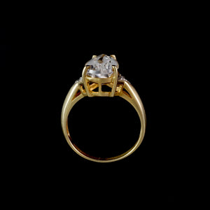 9ct Yellow Gold 0.03ct Diamond & Pale Amethyst Ring (Size N)