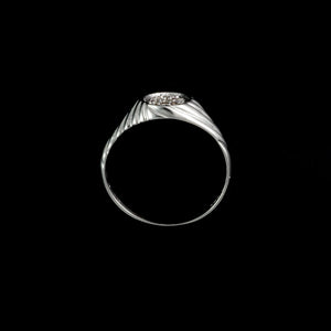 9ct White Gold 0.14ct Pavé Set Signet Cluster Diamond Ring (Size N)