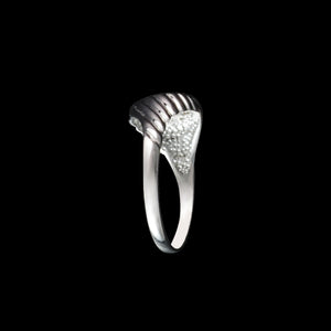 9ct White Gold 0.14ct Pavé Set Signet Cluster Diamond Ring (Size N)
