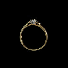 Load image into Gallery viewer, 9ct Yellow Gold 0.08ct Illusion Crown Solitaire Diamond Ring (Sizes N-P)
