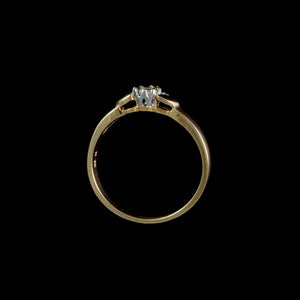 9ct Yellow Gold 0.08ct Illusion Crown Solitaire Diamond Ring (Sizes N-P)