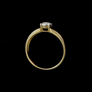 9ct Yellow Gold Large 0.18ct Round Cluster Diamond Ring (Size U)