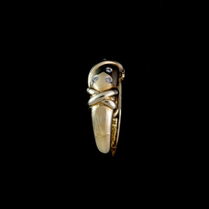 9ct Yellow Gold 0.04ct Diamond Ring (Size M)