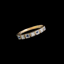Load image into Gallery viewer, 9ct Yellow Gold 0.05ct Sapphire &amp; Diamond 7 Stone Ring (Size N)
