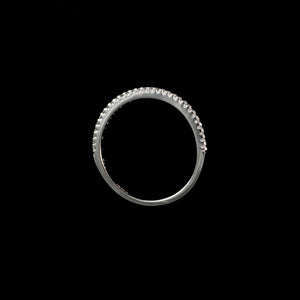 18ct White Gold 0.12ct Thin Eternity Wedding / Stacking Diamond Ring (Size N)